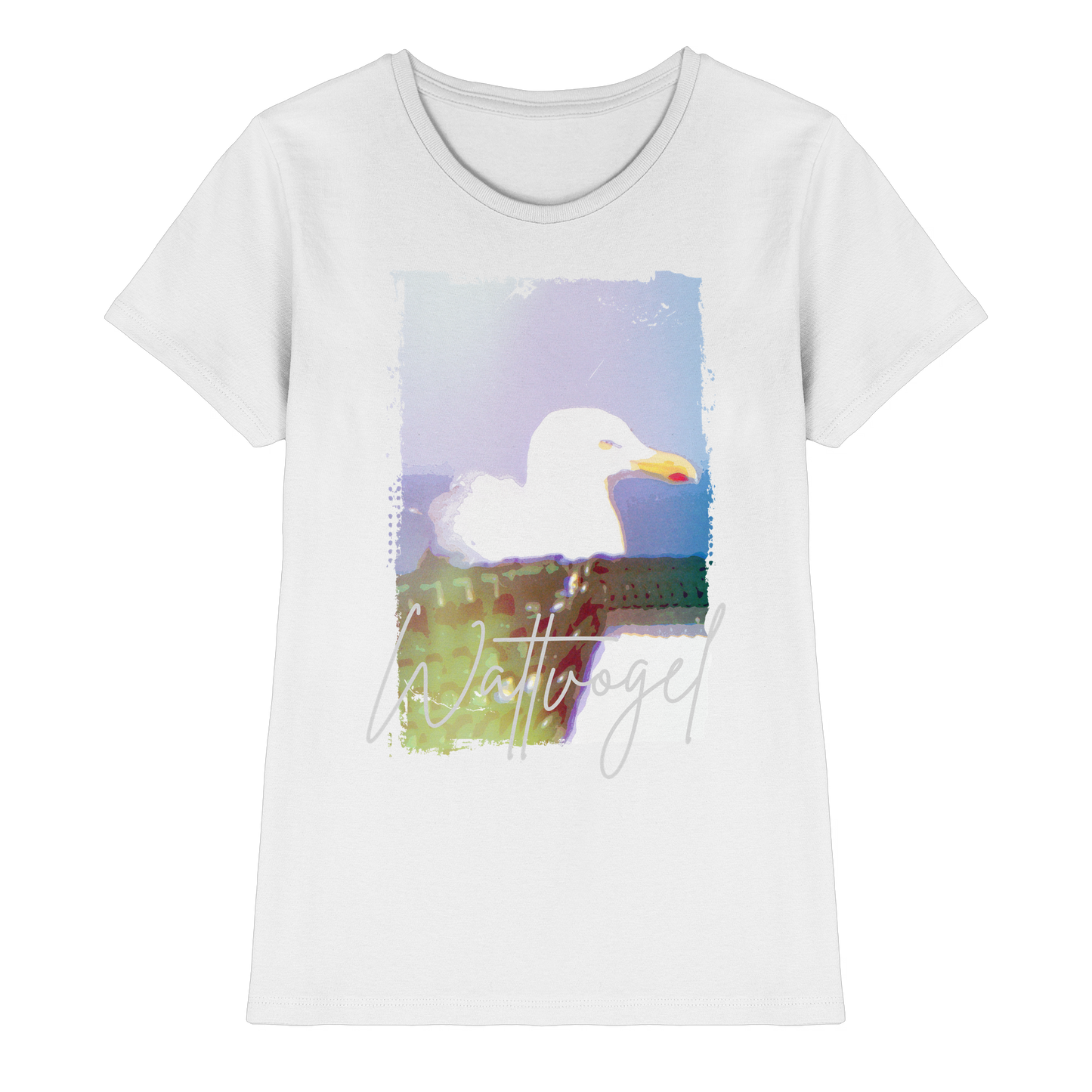 Wattvogel® Nordsee Möwe – Strandkorb Moment  - Ladies Premium Shirt
