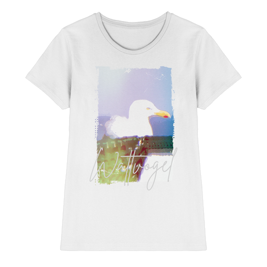 Wattvogel® Nordsee Möwe – Strandkorb Moment  - Ladies Premium Shirt
