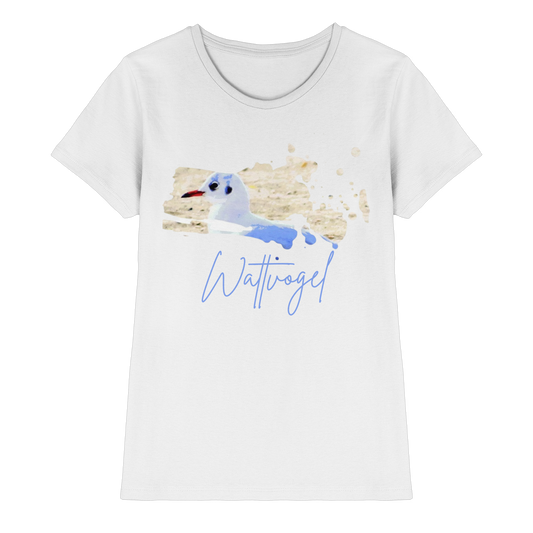 Wattvogel® – Nordsee Möwe im maritimen Kunst-Stil - Ladies Premium Shirt