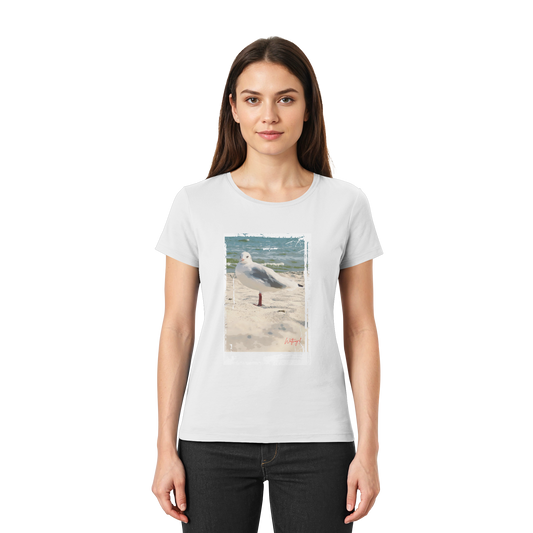 Wattvogel Nordsee Möwe am Strand - Ladies Premium Shirt