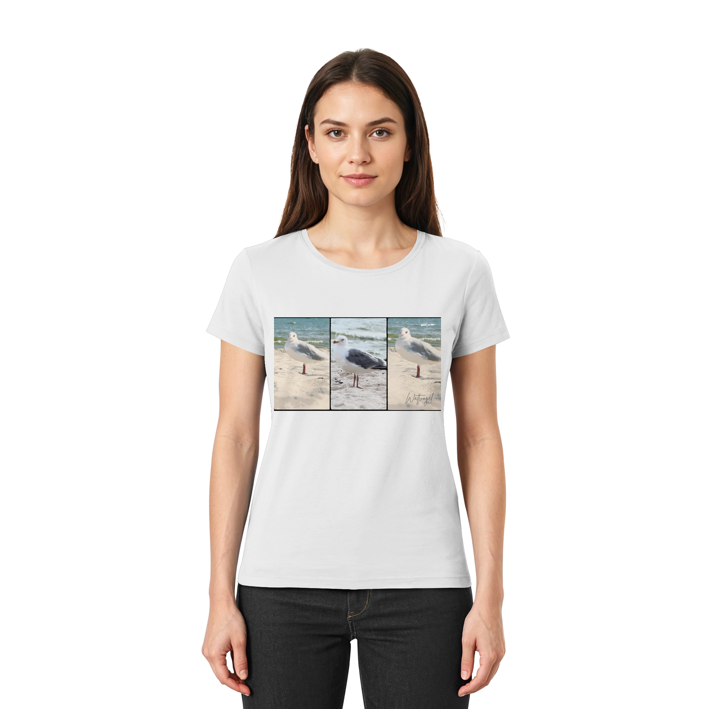 Wattvogel Motiv Nordseemöwe Ostsee - Ladies Premium Shirt