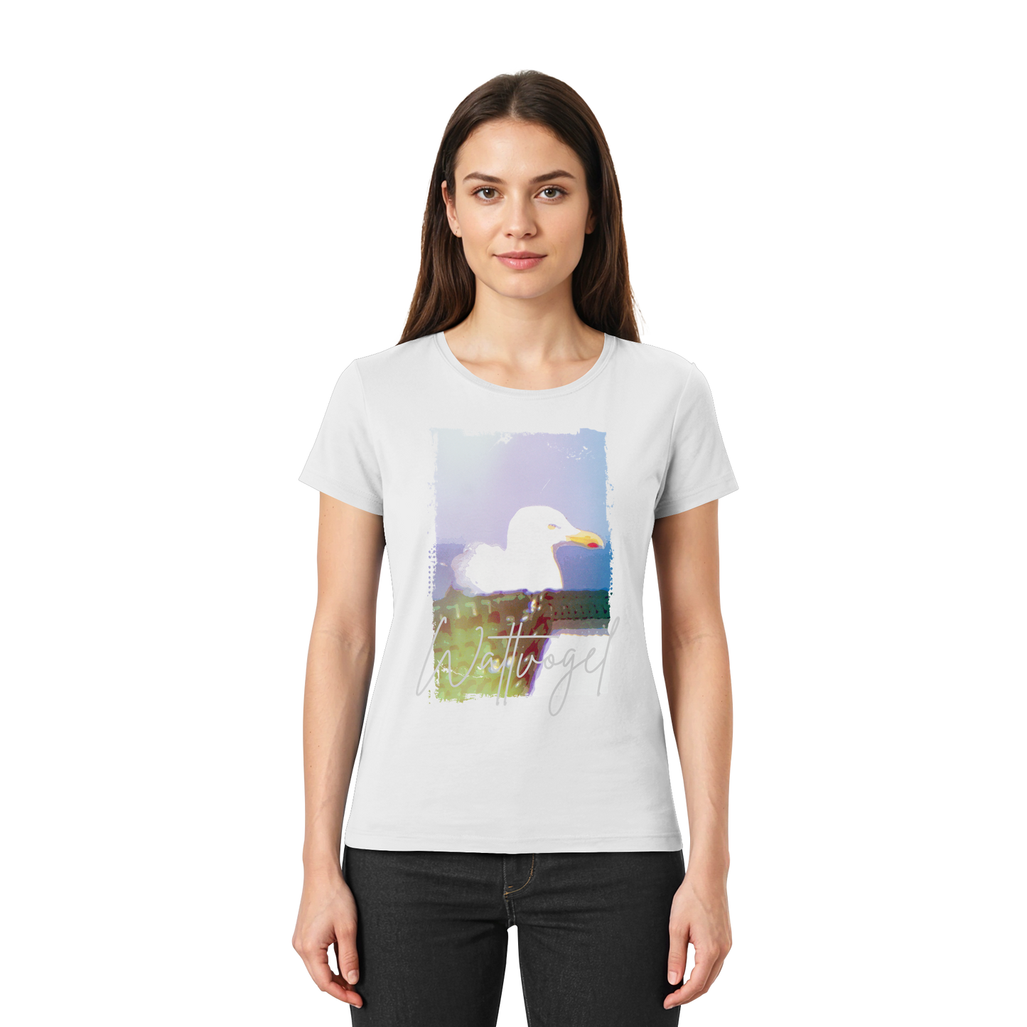 Wattvogel® Nordsee Möwe – Strandkorb Moment  - Ladies Premium Shirt