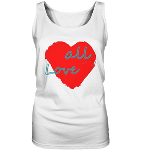 Rotes Herz mit Schriftzug "Love all" - Ladies Tank-Top