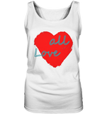 Rotes Herz mit Schriftzug "Love all" - Ladies Tank-Top