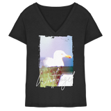 Wattvogel® Nordsee Möwe – Strandkorb Moment  - Ladies V-Neck Shirt