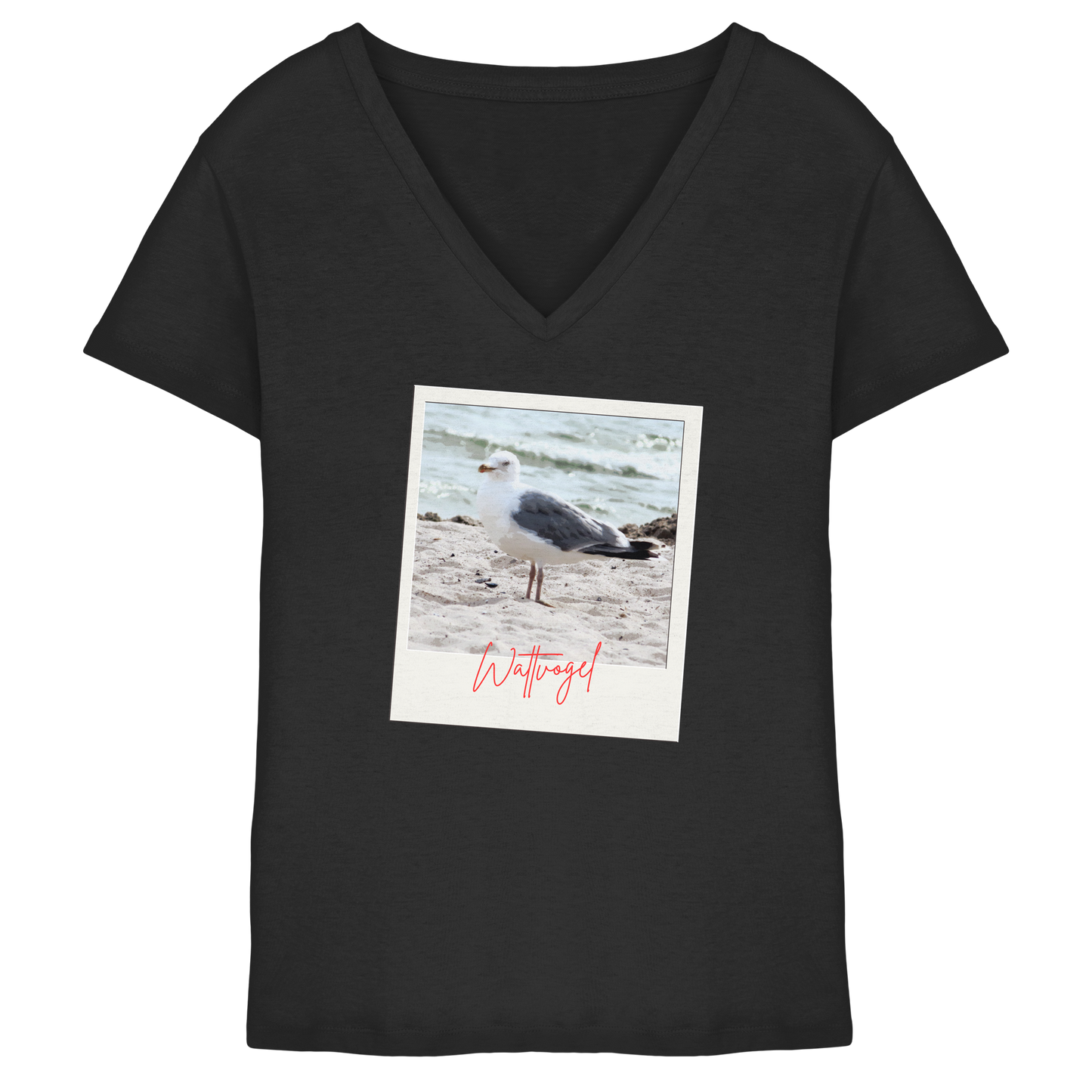 Wattvogel Foto Nordsee Möwe - Ladies V-Neck Shirt