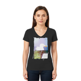 Wattvogel® Nordsee Möwe – Strandkorb Moment  - Ladies V-Neck Shirt