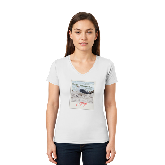 Wattvogel Foto Nordsee Möwe - Ladies V-Neck Shirt