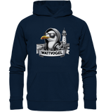 Wattvogel® Möwe mit Sonnenbrille und Kaputze - Organic Basic Hoodie