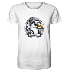 Coole Möwe mit Mütze und Sonnenbrille - Organic Basic Shirt