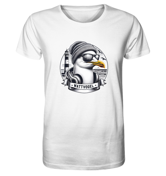 Coole Möwe mit Mütze und Sonnenbrille - Organic Basic Shirt