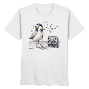 Tanzende Möwe mit Kaputze und Kopfhörer am Strand Nordsee T-Shirt - Organic Basic Shirt