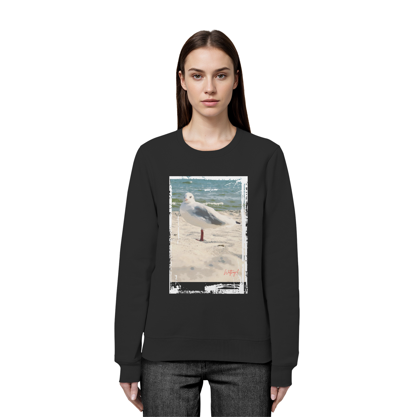 Wattvogel Nordsee Möwe am Strand - Organic Basic Unisex Sweatshirt
