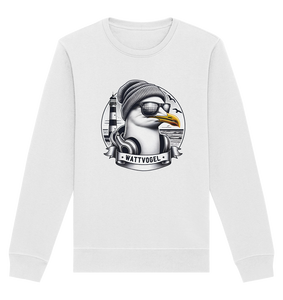 Coole Möwe mit Mütze und Sonnenbrille - Organic Basic Unisex Sweatshirt
