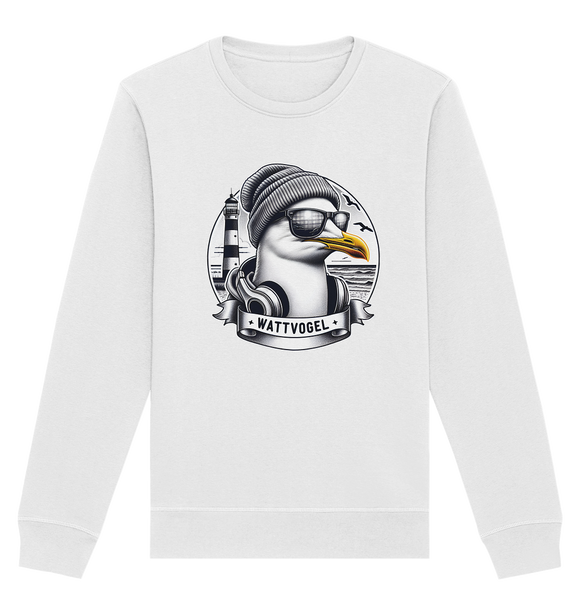 Coole Möwe mit Mütze und Sonnenbrille - Organic Basic Unisex Sweatshirt