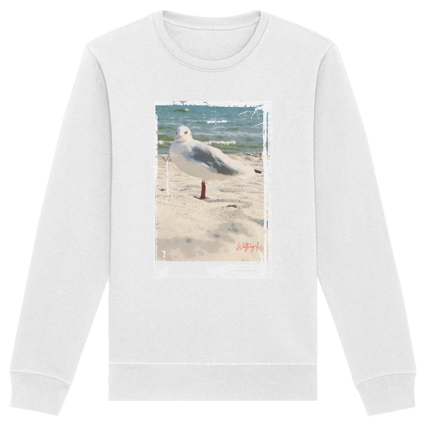 Wattvogel Nordsee Möwe am Strand - Organic Basic Unisex Sweatshirt