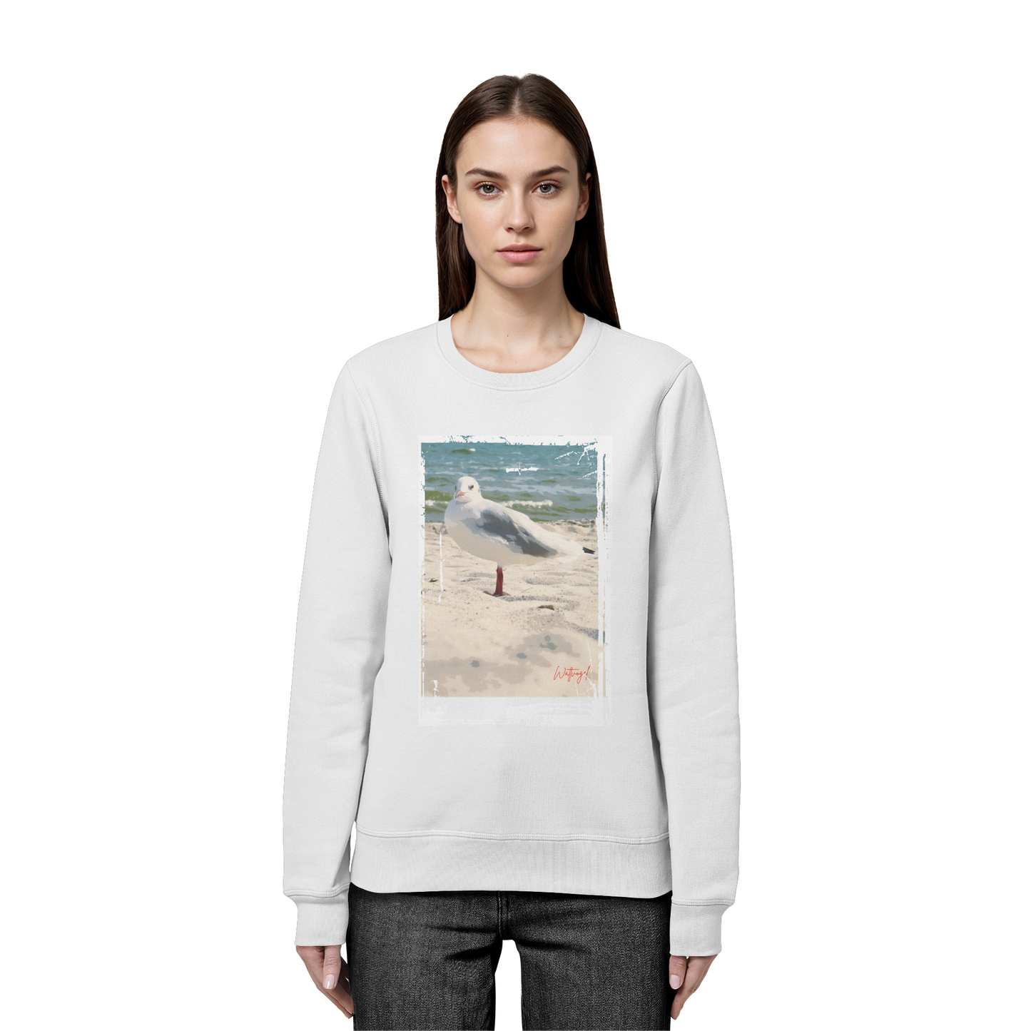 Wattvogel Nordsee Möwe am Strand - Organic Basic Unisex Sweatshirt