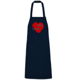 Rotes Herz mit Schriftzug "Love all" - Organic Grillschürze