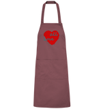 Rotes Herz mit Schriftzug "Love all" - Organic Grillschürze