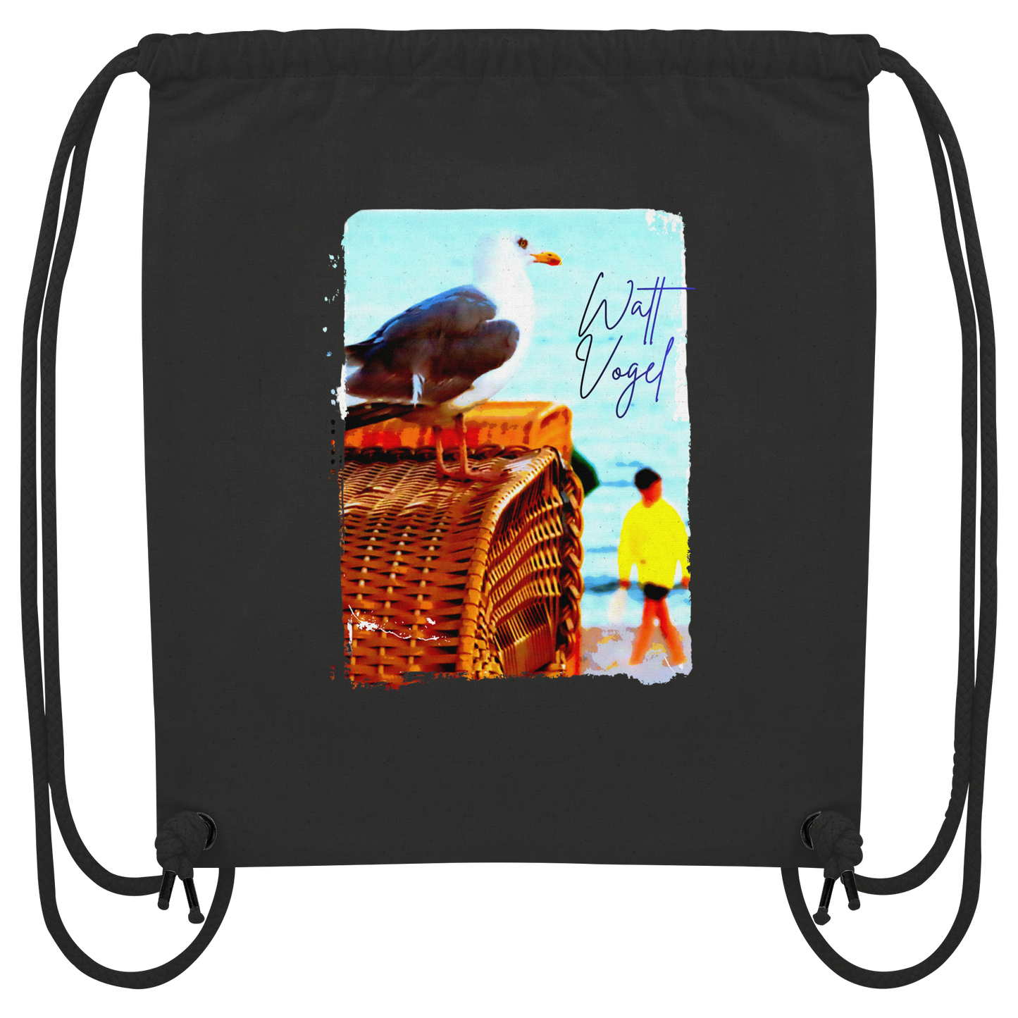 Wattvogel Foto Design am Strand - Organic Gym-Bag