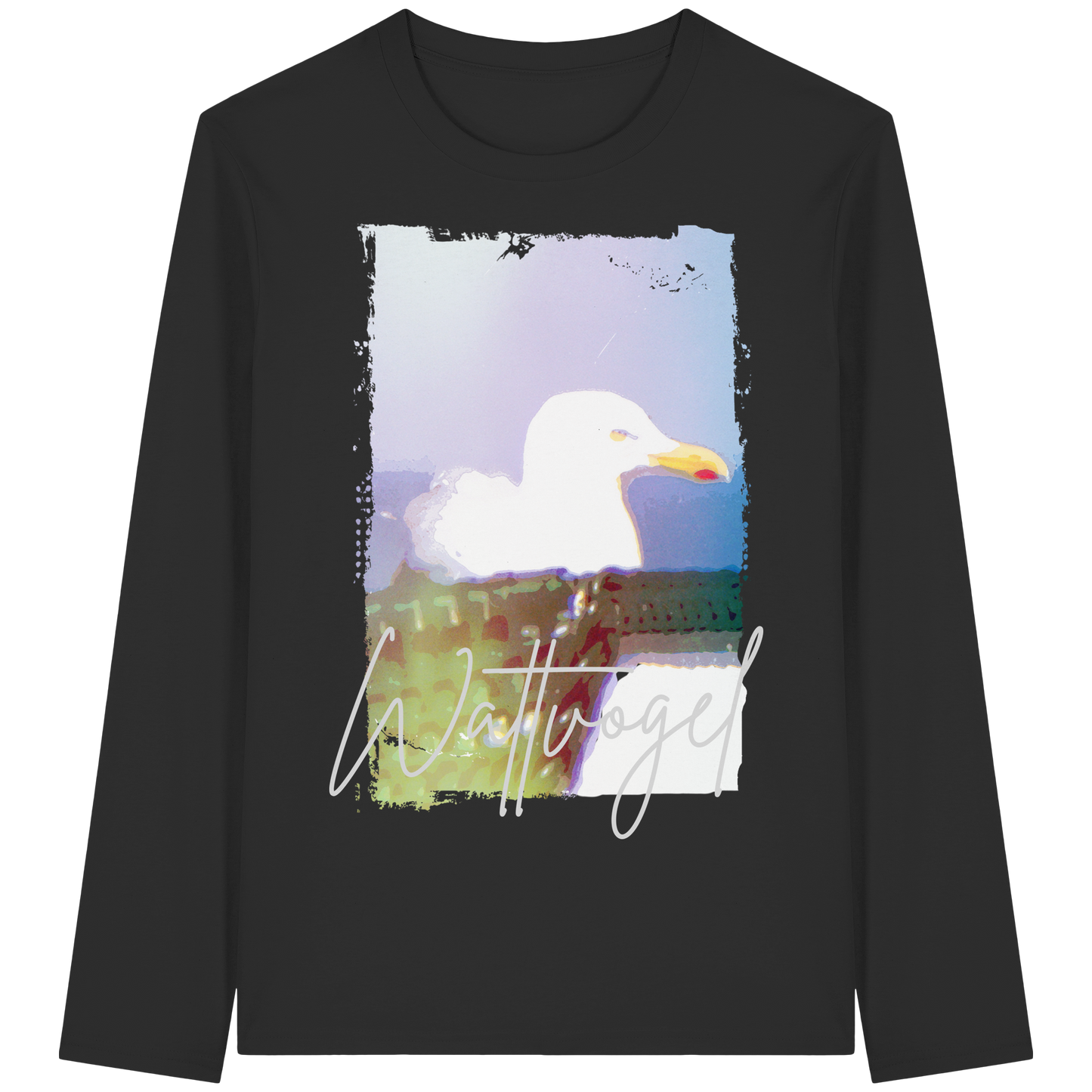 Wattvogel® Nordsee Möwe – Strandkorb Moment  - Organic Longsleeve T-Shirt