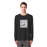 Wattvogel Motiv mit Nordsee Möwe  - Organic Longsleeve T-Shirt