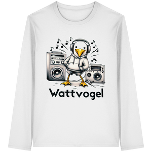 Coole Möwe Wattvogel mit Musik Geschenkidee Urlaub Nordsee Ostsee - Longsleeve T-Shirt