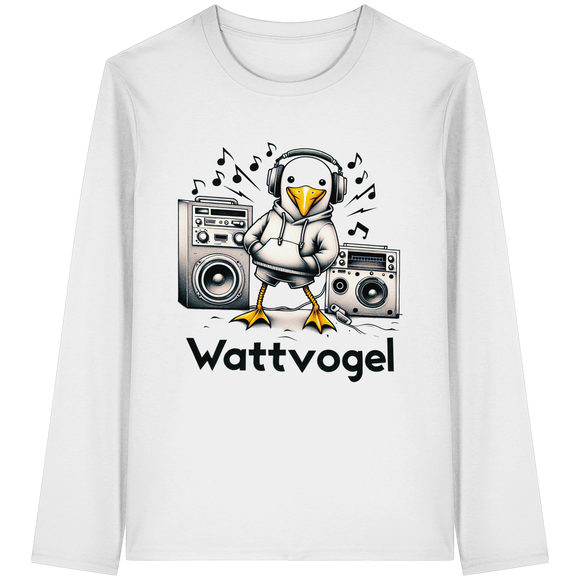 Coole Möwe Wattvogel mit Musik Geschenkidee Urlaub Nordsee Ostsee - Longsleeve T-Shirt