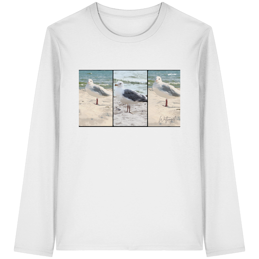 Wattvogel Motiv Nordseemöwe Ostsee - Organic Longsleeve T-Shirt