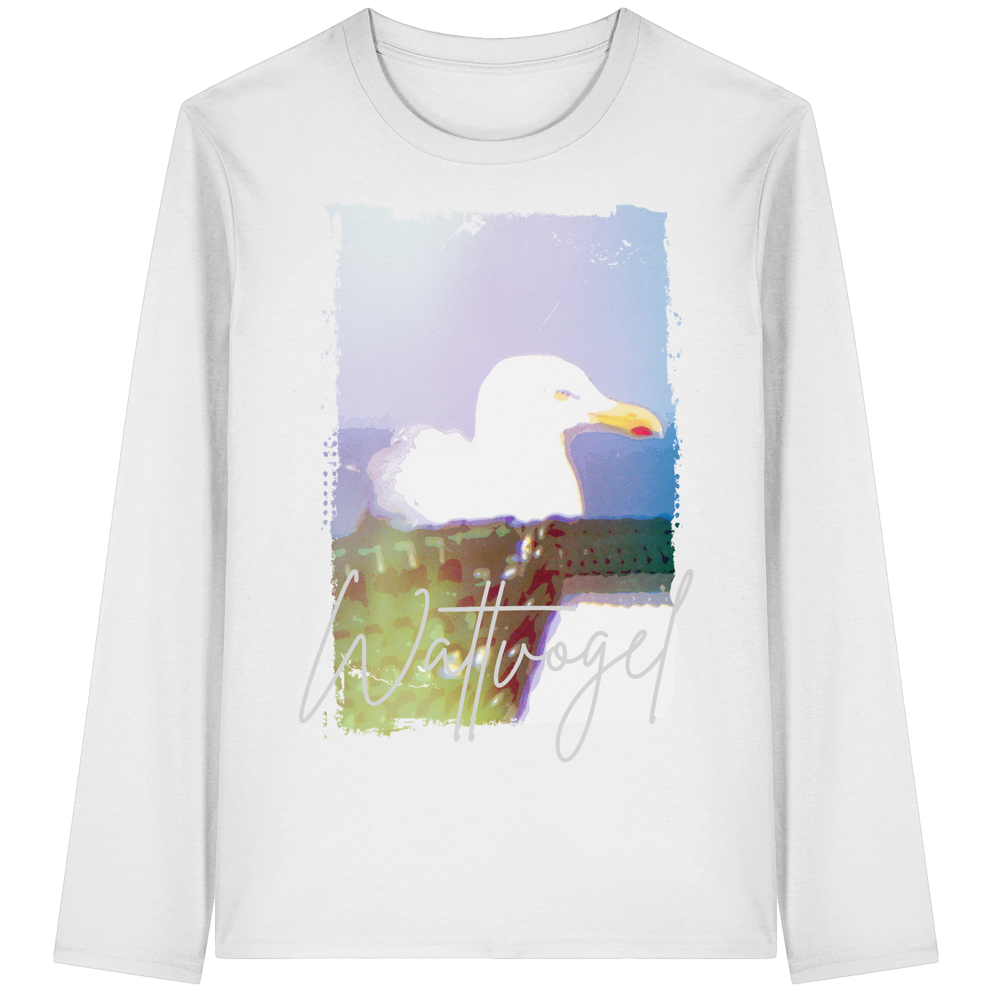 Wattvogel® Nordsee Möwe – Strandkorb Moment  - Organic Longsleeve T-Shirt