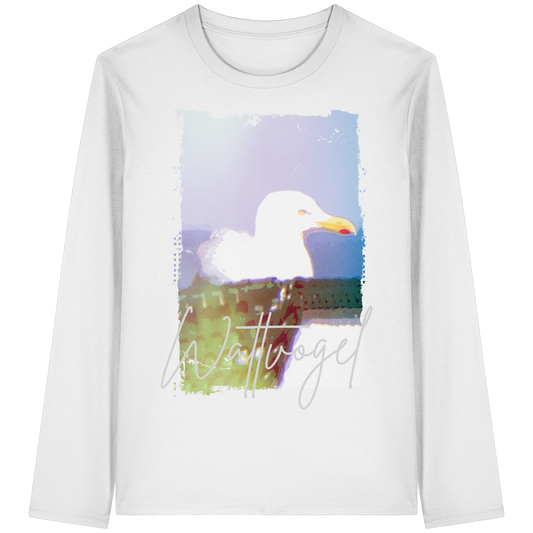 Wattvogel® Nordsee Möwe – Strandkorb Moment  - Organic Longsleeve T-Shirt