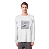Wattvogel Motiv mit Nordsee Möwe  - Organic Longsleeve T-Shirt