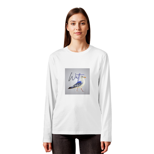 Wattvogel Motiv mit Nordsee Möwe  - Unisex Longsleeve T-Shirt