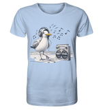 Tanzende Möwe mit Kaputze und Kopfhörer am Strand Nordsee T-Shirt - Organic Shirt