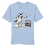 Tanzende Möwe mit Kaputze und Kopfhörer am Strand Nordsee T-Shirt - Organic Shirt