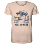 Lustige Möwe mit Kapitänsmütze Wattvogel am Nordsee Strand mit Leuchtturm - Organic Shirt