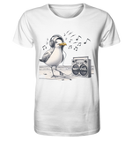 Tanzende Möwe mit Kaputze und Kopfhörer am Strand Nordsee T-Shirt - Organic Shirt