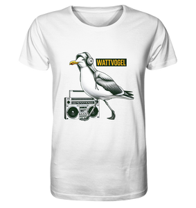 Coole Möwe mit Kaputze und Kopfhörer Wattvogel T-Shirt mit Möwe - Organic Shirt