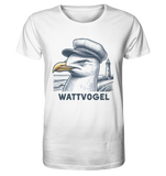 Lustige Möwe mit Kapitänsmütze Wattvogel am Nordsee Strand mit Leuchtturm - Organic Shirt