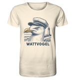 Lustige Möwe mit Kapitänsmütze Wattvogel am Nordsee Strand mit Leuchtturm - Organic Shirt