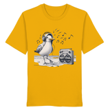 Tanzende Möwe mit Kaputze und Kopfhörer am Strand Nordsee T-Shirt - Organic Shirt