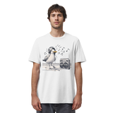 Tanzende Möwe mit Kaputze und Kopfhörer am Strand Nordsee T-Shirt - Organic Shirt