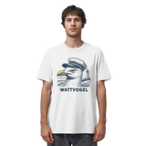Lustige Möwe mit Kapitänsmütze Wattvogel am Nordsee Strand mit Leuchtturm - Organic Shirt
