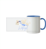 Wattvogel® – Nordsee Möwe im maritimen Kunst-Stil - Panorama Tasse zweifarbig