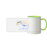 Wattvogel® – Nordsee Möwe im maritimen Kunst-Stil - Panorama Tasse zweifarbig