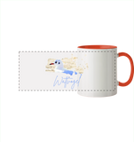 Wattvogel® – Nordsee Möwe im maritimen Kunst-Stil - Panorama Tasse zweifarbig