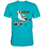 Coole Möwe mit Kaputze und Kopfhörer Wattvogel T-Shirt mit Möwe - Premium Shirt