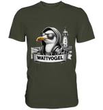 Wattvogel® Möwe mit Sonnenbrille und Kaputze - Premium Shirt