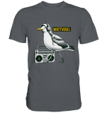 Coole Möwe mit Kaputze und Kopfhörer Wattvogel T-Shirt mit Möwe - Premium Shirt