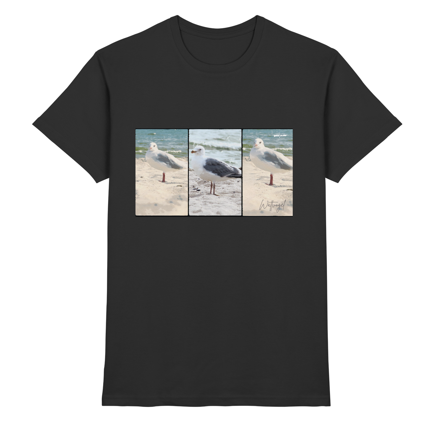 Wattvogel Motiv Nordseemöwe Ostsee - Premium Shirt